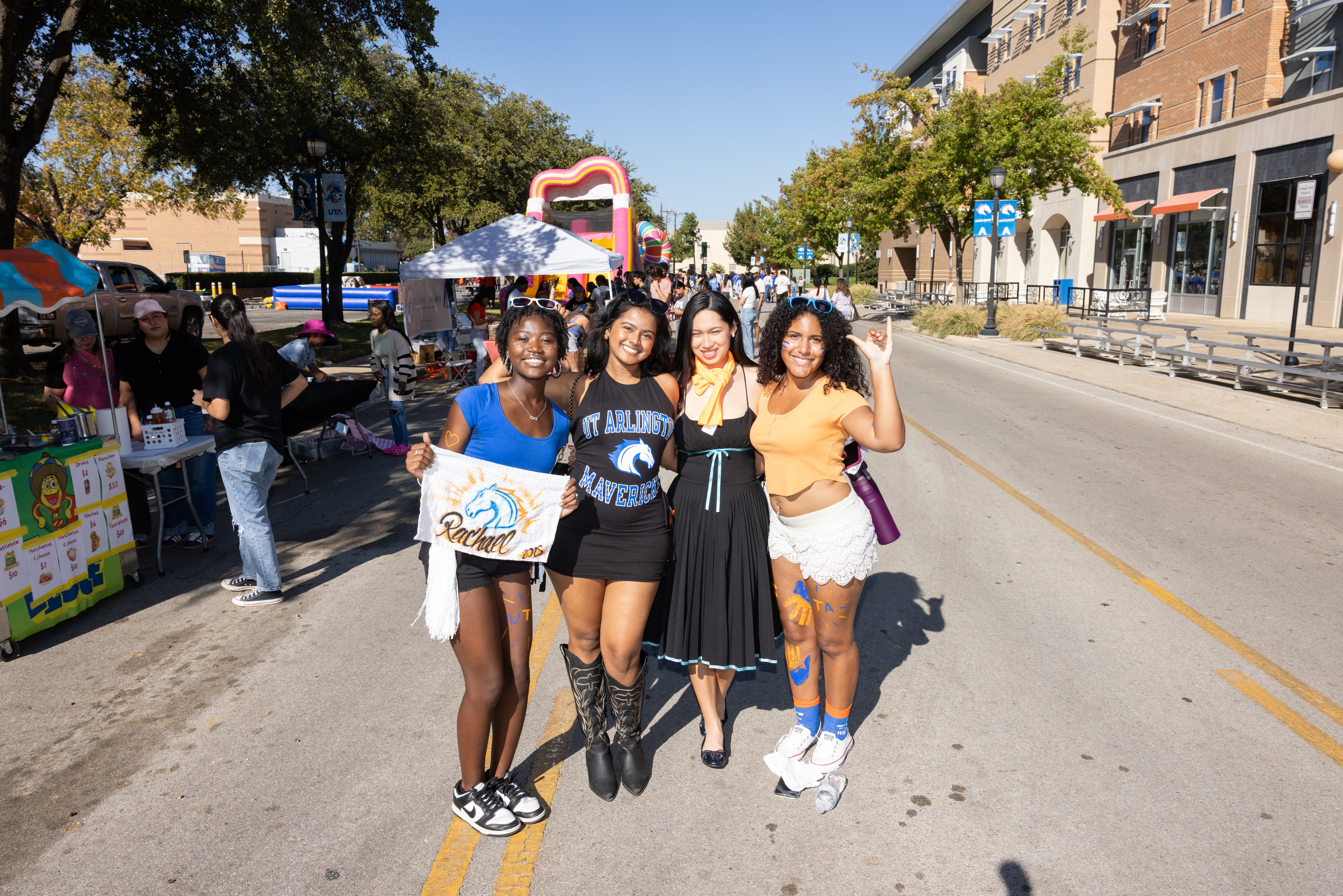 Students at the street festival