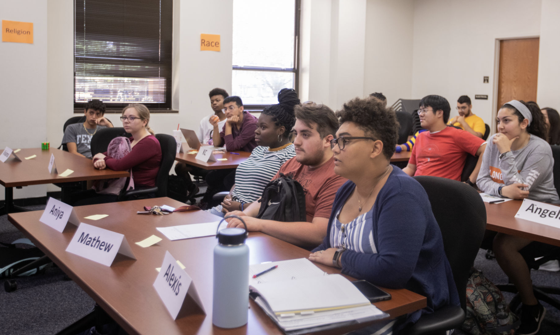Students attending a social justice peer education facilitation