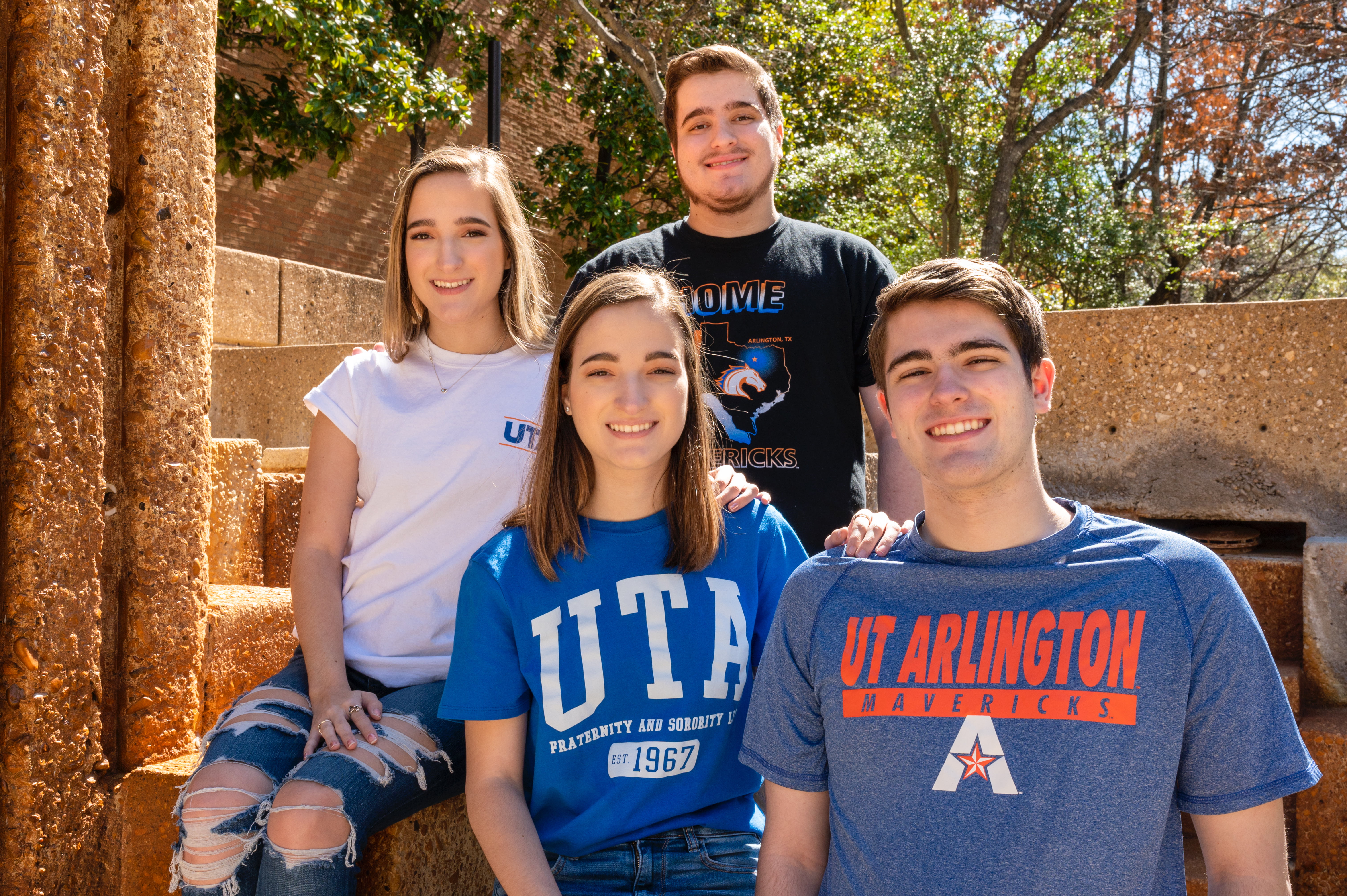 Rhodes family posing for picture