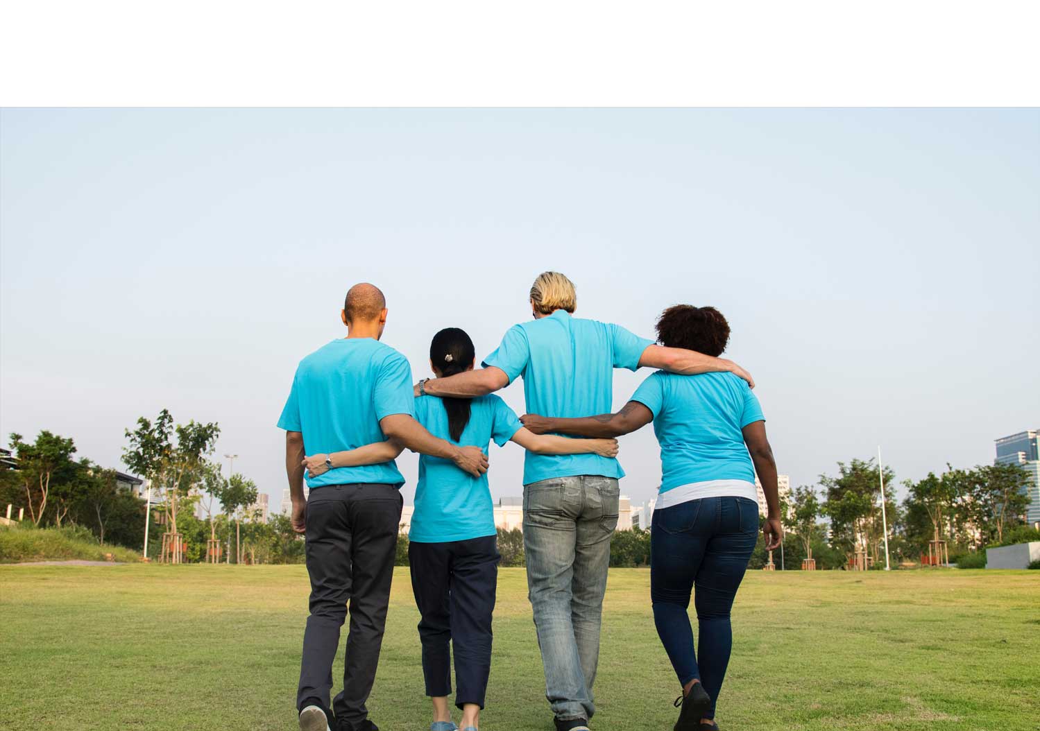 RVSP staff in arms walking away