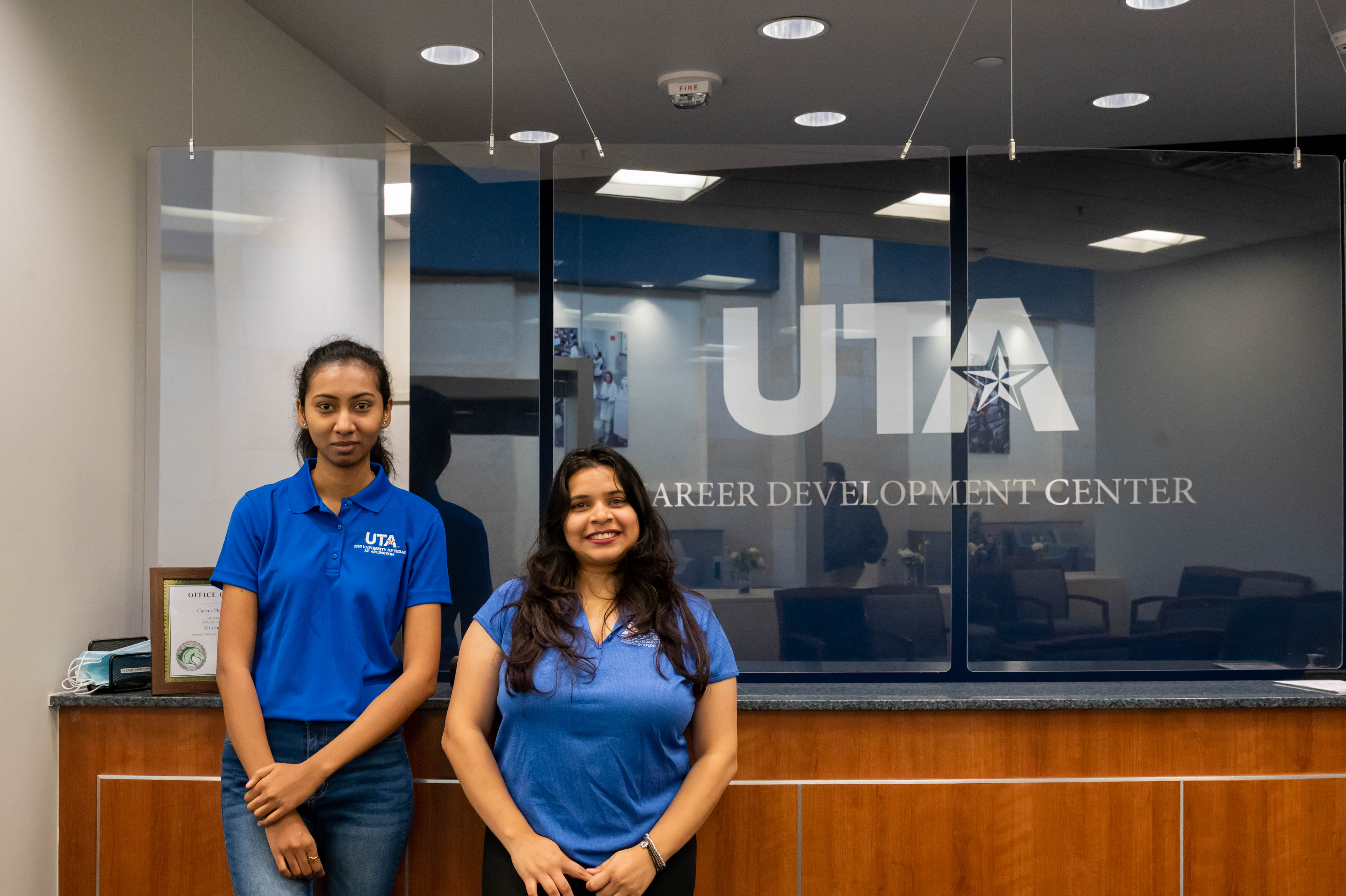 Two students posing for a photo
